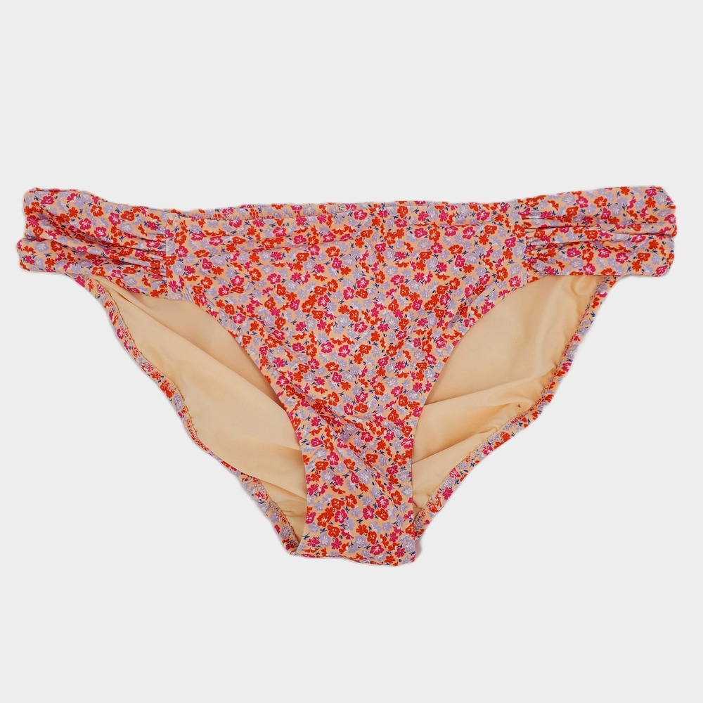Amazon Essentials Large Bikini Bottom Pale Peach Micro Floral UPF 50+ Lined New